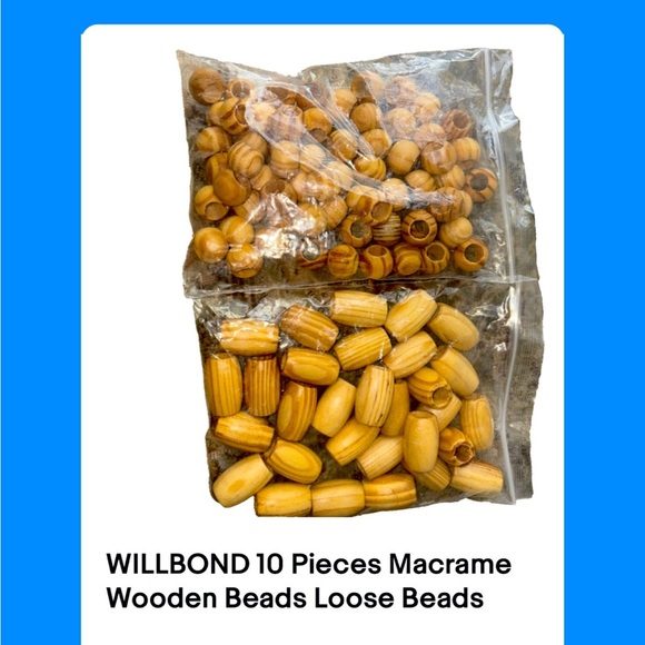 WILLBOND 10 Pieces Macrame Wooden Beads Loose Beads with 10 mm Large Hole - Picture 3 of 6